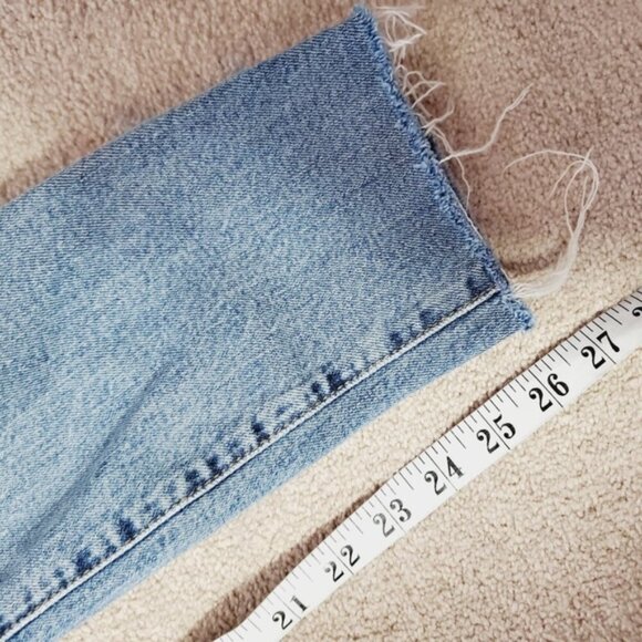 Tailor Made Munich Ultra High Rise Slim Straight Distressed Button Fly Jeans 26 - Picture 7 of 9